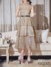 画像25: XS-Lサイズあり【ROBE de FLEURS/ローブドフルール】ベルト付き/ ドットオーガンジー/ ティアード/ フレア/ ミディアムドレス/ キャバドレス[OF2]