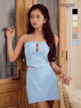 XSサイズあり【ROBE de FLEURS/ローブドフルール】ミニリボン/ バストカット/ セットアップ/ タイト/ ミニドレス/ キャバドレス[OF08]