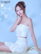 XSサイズあり【ROBE de FLEURS/ローブドフルール】ドリーミーパール/ チュールリボン/ セットアップ/ フレア/ ミニドレス/ キャバドレス[OF08]