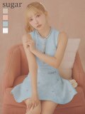 再入荷商品【ROBE de FLEURS/ローブドフルール】ビジューライン/ ノースリーブ/ フレア/ ミニドレス/ キャバドレス[OF08]