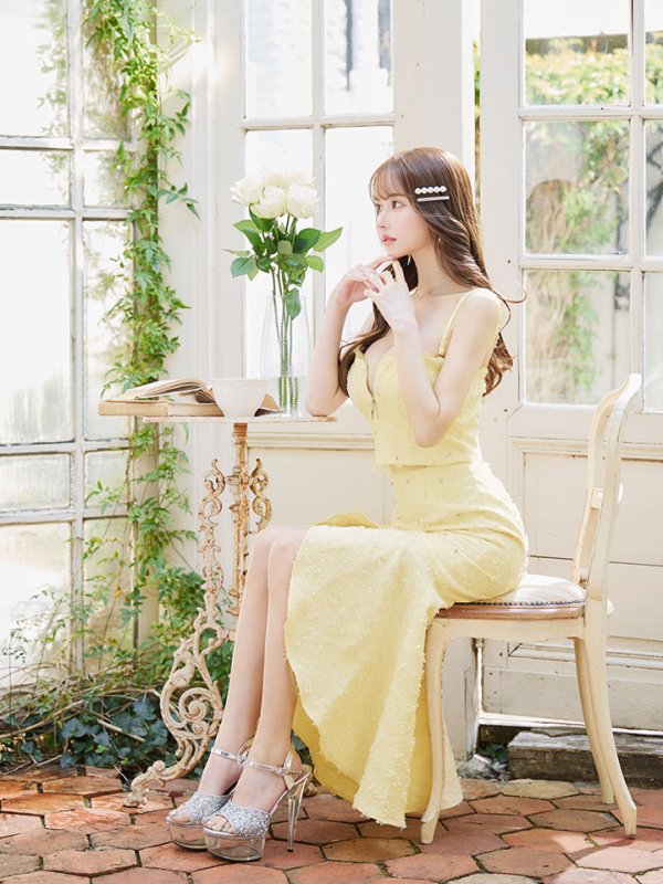 イエロー モデル:ゆめ 身長:160cm 着用サイズ:Sサイズ