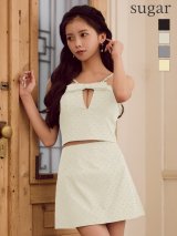 XSサイズあり【ROBE de FLEURS/ローブドフルール】バストリボン/ キュート/ セットアップ/ ミニドレス/ キャバドレス[OF08]【一部予約商品/9月下旬発送予定】