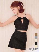 XSサイズあり【ROBE de FLEURS/ローブドフルール】バストリボン/ キュート/ セットアップ/ ミニドレス/ キャバドレス[OF08]