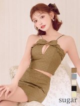 XSサイズあり【ROBE de FLEURS/ローブドフルール】バストリボン/ キュート/ セットアップ/ ミニドレス/ キャバドレス[OF08]