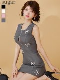 【予約商品/6月上旬発送予定】XSサイズあり【ROBE de FLEURS/ローブドフルール】リボンビジュー/ ノースリーブ/ ワンピース/ ミニドレス/ キャバドレス[OF2]