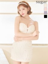【予約商品/7月中旬発送予定】XSサイズあり【ROBE de FLEURS/ローブドフルール】スパンコール/ シフォン/ リボン/ セットアップ/ ミニドレス/ キャバドレス[OF2]