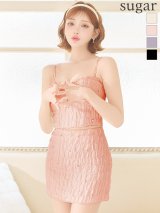 【予約商品/7月中旬発送予定】XSサイズあり【ROBE de FLEURS/ローブドフルール】スパンコール/ シフォン/ リボン/ セットアップ/ ミニドレス/ キャバドレス[OF2]