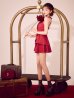 画像2: XSサイズあり【ROBE de FLEURS/ローブドフルール】フロントラッフル/ ホルター/ フレア/ セットアップ/ ミニドレス/ キャバドレス[OF08] (2)