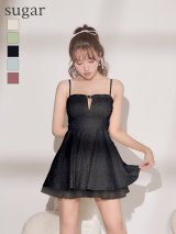 【予約商品/3月中旬発送予定】XSサイズあり【ROBE de FLEURS/ローブドフルール】チュール/ ドッキング/ ジャガード/ キャバドレス[OF08]