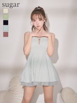 【予約商品/3月中旬発送予定】XSサイズあり【ROBE de FLEURS/ローブドフルール】チュール/ ドッキング/ ジャガード/ キャバドレス[OF08]