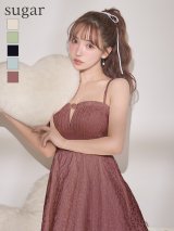 【予約商品/3月中旬発送予定】XSサイズあり【ROBE de FLEURS/ローブドフルール】チュール/ ドッキング/ ジャガード/ キャバドレス[OF08]