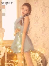 【予約商品/11月下旬発送予定】XSサイズあり【ROBE de FLEURS/ローブドフルール】ハイネック/ ウエストリボン/ フレア/ セットアップ/ ミニドレス/ キャバドレス[OF08]