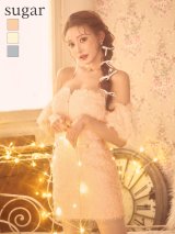 【予約商品/11月上旬発送予定】XSサイズあり【ROBE de FLEURS/ローブドフルール】立体フリンジレース/ パフスリーブ/ オフショル/ タイト/ ミニドレス/ キャバドレス[OF08]