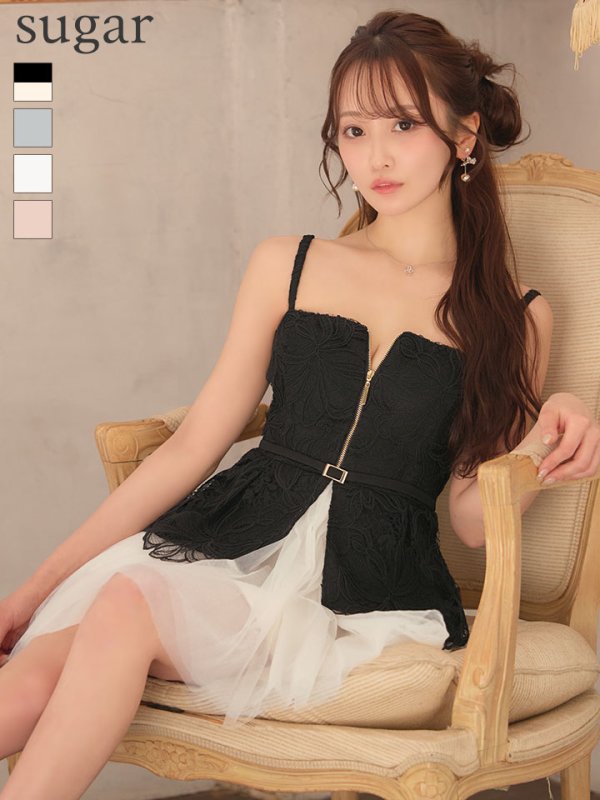 ブラックxアイボリー モデル：紬むぎ　身長：156cm 着用サイズ：Sサイズ