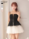 XSサイズあり【ROBE de FLEURS/ローブドフルール】フラワーレース/ ぺプラム/ チュール/ ドッキング/ フレア/ ミニドレス/ キャバドレス[OF08]【一部予約商品/9月上旬発送予定】