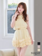 XSサイズあり【ROBE de FLEURS/ローブドフルール】レース/ スパンコール/ チュール/ ホルターネック/ フレア/ ミニドレス/ キャバドレス[OF08]