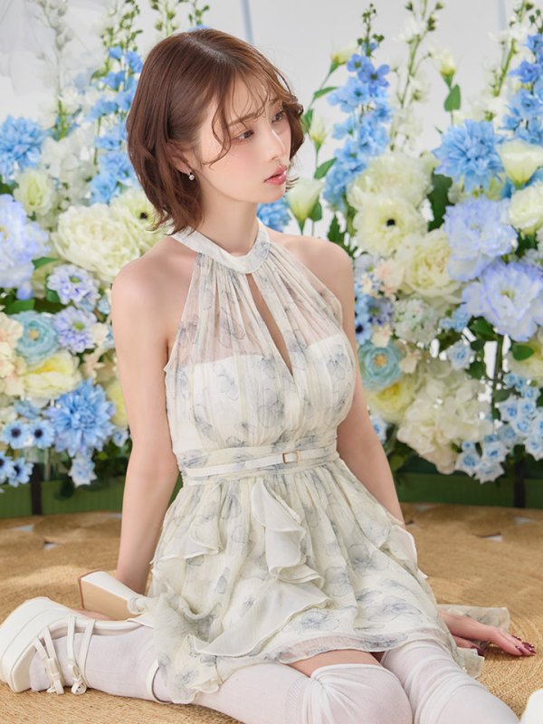 ブルー　モデル：りこ　身長：156cm　着用サイズ：Sサイズ