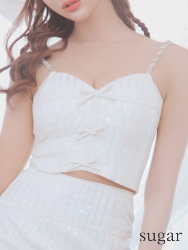 画像24: XSサイズあり【ROBE de FLEURS/ローブドフルール】トリプルミニリボン/ スパンコール/ セットアップ/ ミニドレス/ キャバドレス[OF08]