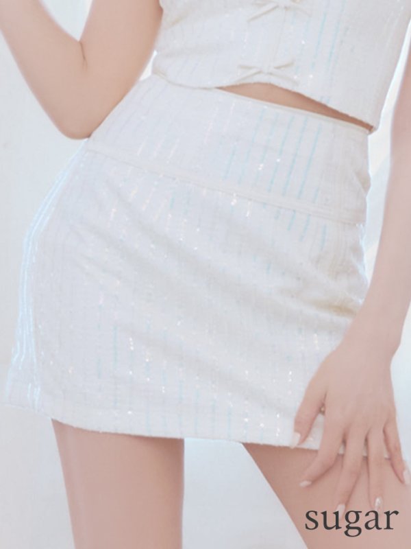 画像25: XSサイズあり【ROBE de FLEURS/ローブドフルール】トリプルミニリボン/ スパンコール/ セットアップ/ ミニドレス/ キャバドレス[OF08]