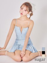 XSサイズあり【ROBE de FLEURS/ローブドフルール】サテン/ ビジュー/ レース/ フレア/ キャミソール/ ツーピース/ セットアップ/ ミニドレス/ キャバドレス[OF2]