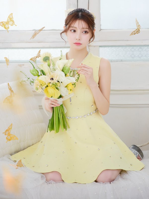 イエロー  モデル:ももか 身長:156cm 着用サイズ:Sサイズ