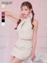 XSサイズあり【ROBE de FLEURS/ローブドフルール】ハートスタッズ/ バストジップ/ セットアップ/ タイト/ ミニドレス/ キャバドレス[OF2]【一部予約商品/6月上旬発送予定】