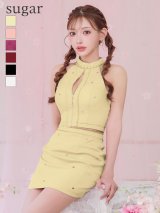 XSサイズあり【ROBE de FLEURS/ローブドフルール】ハートスタッズ/ バストジップ/ セットアップ/ タイト/ ミニドレス/ キャバドレス[OF2]【一部予約商品/6月上旬発送予定】