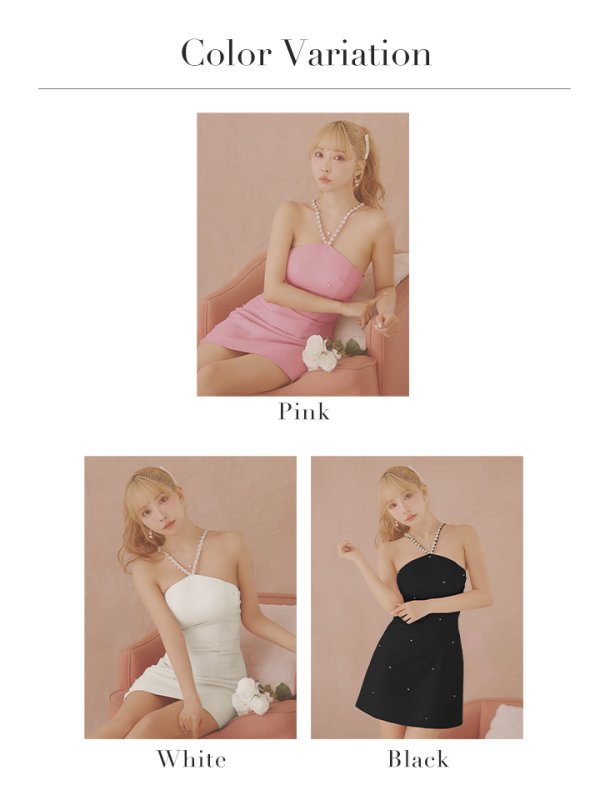 画像28: XSサイズあり【ROBE de FLEURS/ローブドフルール】ビジュー/ ホルター/ バックリボン/ タイト/ ミニドレス/ キャバドレス[OF08]