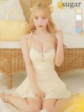 XSサイズあり【ROBE de FLEURS/ローブドフルール】アシンメトリーリボン/ ティアードフリル/ セットアップ/ ミニドレス/ キャバドレス[OF08]