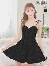 【予約商品/6月中旬発送予定】XSサイズあり【ROBE de FLEURS/ローブドフルール】花柄/ パイピング/ ガーリー/ フレア/ ミニドレス/ キャバドレス[OF2]