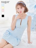 XSサイズあり【ROBE de FLEURS/ローブドフルール】バストジップ/ ノースリーブ/ ビジュー/ ミニドレス/ キャバドレス[OF2]