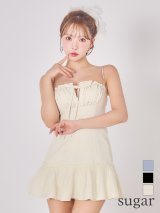 XSサイズあり【ROBE de FLEURS/ローブドフルール】バストカット/ リボン/ ビジュー/ ミニドレス/ キャバドレス[OF2]
