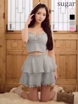 XSサイズあり【ROBE de FLEURS/ローブドフルール】ティアードスカート/ ツーピース/ フレア/ ミニドレス/ キャバドレス[OF08]