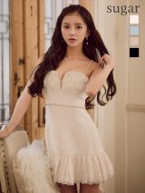 【予約商品/10月中旬発送予定】XSサイズあり【ROBE de FLEURS/ローブドフルール】ラメ入り薄手ツイード/ フレア/ ミニドレス/ キャバドレス[OF08]