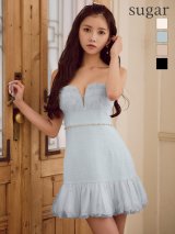 【予約商品/10月中旬発送予定】XSサイズあり【ROBE de FLEURS/ローブドフルール】ラメ入り薄手ツイード/ フレア/ ミニドレス/ キャバドレス[OF08]