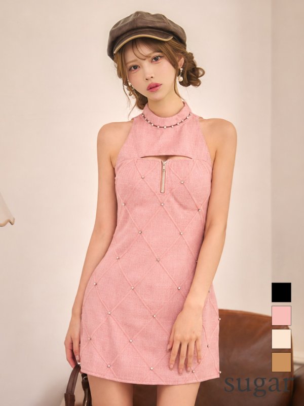 画像29: 即日発送【ROBE de FLEURS/ローブドフルール】ビジュー/ バストジップ/ タイト/ ミニドレス/ キャバドレス[OF08]