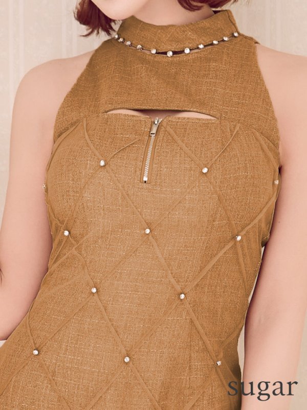 画像15: XSサイズあり【ROBE de FLEURS/ローブドフルール】ビジュー/ バストジップ/ タイト/ ミニドレス/ キャバドレス[OF08]