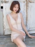 【予約商品/5月下旬発送予定】XSサイズあり【ROBE de FLEURS/ローブドフルール】レース/ Vネック/ リボン/ ノースリーブ/ セットアップ/ タイト/ ミニドレス/ キャバドレス[OF08]