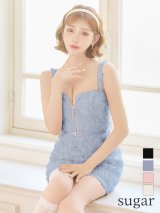 【予約商品/8月上旬発送予定】XSサイズあり【ROBE de FLEURS/ローブドフルール】ガーリーローズレース/ サテン/ タイト/ ミニドレス/ キャバドレス[OF2]