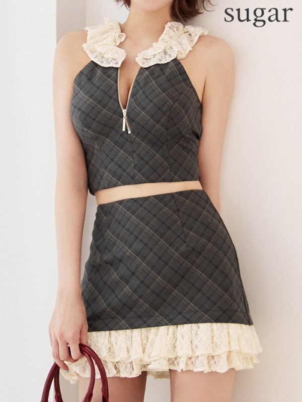 ブラックチェック モデル：れみ　身長：163cm　着用サイズ：Sサイズ