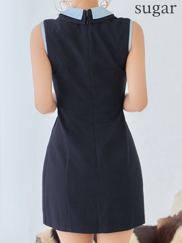 ネイビー　モデル：如月れい　身長：156cm　着用サイズ：Sサイズ