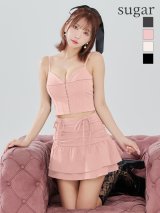 【予約商品/8月中旬発送予定】XSサイズあり【ROBE de FLEURS/ローブドフルール】フロントボタン/ サイドリボン/ セットアップ/ ミニドレス/ キャバドレス[OF2]