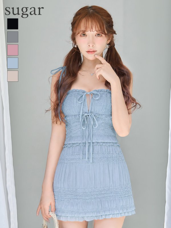 ブルー　モデル：三上悠亜　身長：159cm　着用サイズ：Sサイズ