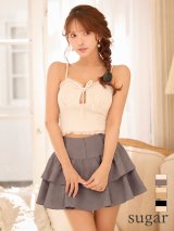 【予約商品/9月上旬発送予定】XSサイズあり【ROBE de FLEURS/ローブドフルール】リボン/ コルセット/ キャミソール/ フリル/ ティアード/ フレア/ セットアップ/ ミニドレス/ キャバドレス[OF08]