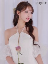 【即日発送】XSサイズあり【ROBE de FLEURS/ローブドフルール】フラワーレース/ ラメチュール/ ホルター/ タイト/ ミニドレス/ キャバドレス[OF08]