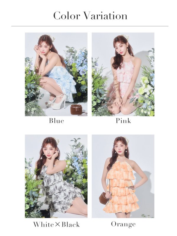 画像49: XSサイズあり【ROBE de FLEURS/ローブドフルール】シアーローズ/ ティアード/ ワンピース/ ミニドレス/ キャバドレス[OF08]【一部予約商品/1月上旬発送予定】