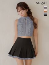 【予約商品/12月下旬発送予定】XSサイズあり【ROBE de FLEURS/ローブドフルール】フリル/ プリーツ/ セットアップ/ フレア/ ミニドレス/ キャバドレス[OF08]