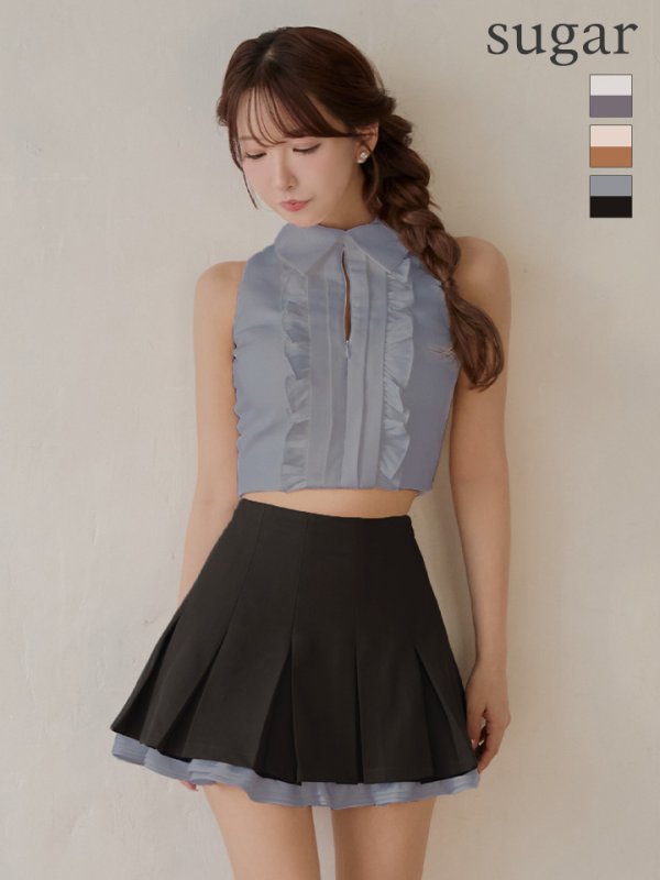 ブルー×グレー　モデル：三上悠亜　身長：159cm　着用サイズ：Sサイズ