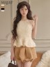 アイボリー×ブラウン　モデル：るい　身長：161cm　着用サイズ：Sサイズ