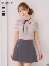 【予約商品/1月中旬発送予定】XSサイズあり【ROBE de FLEURS/ローブドフルール】ドット/ フリル/ リボン/ セットアップ/ フレア/ ミニドレス/ キャバドレス[OF08]